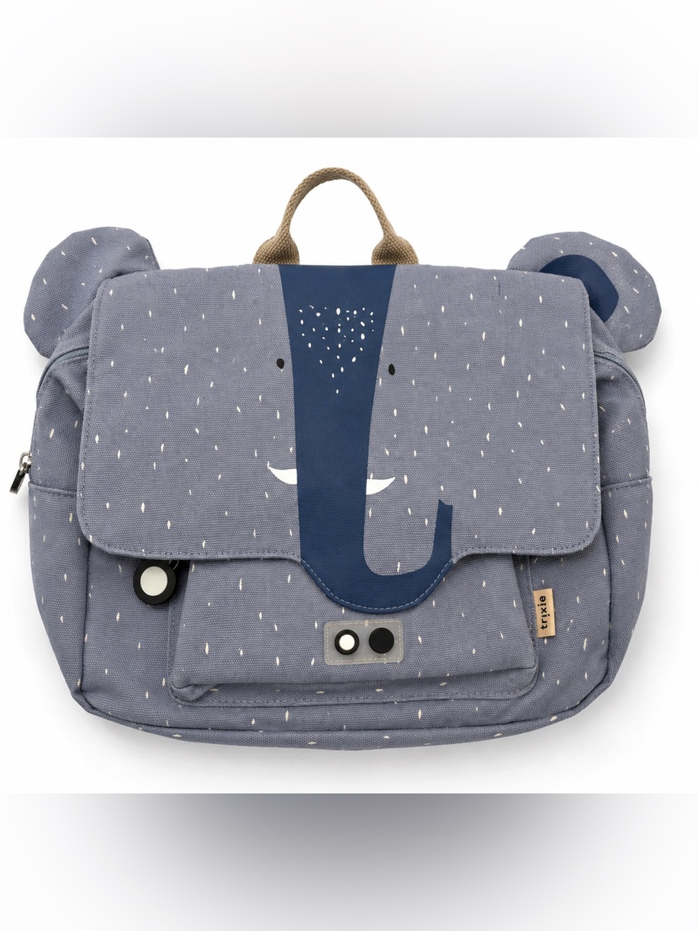 Gray Blue Elephant Kids Satchel Backpack